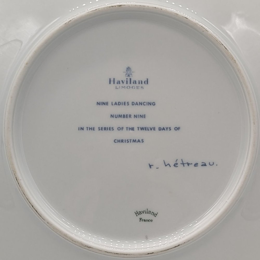 Vintage Two Haviland Limoges Christmas Plates Nine Ladies And Seven Swans 1970's - Picture 4 of 7